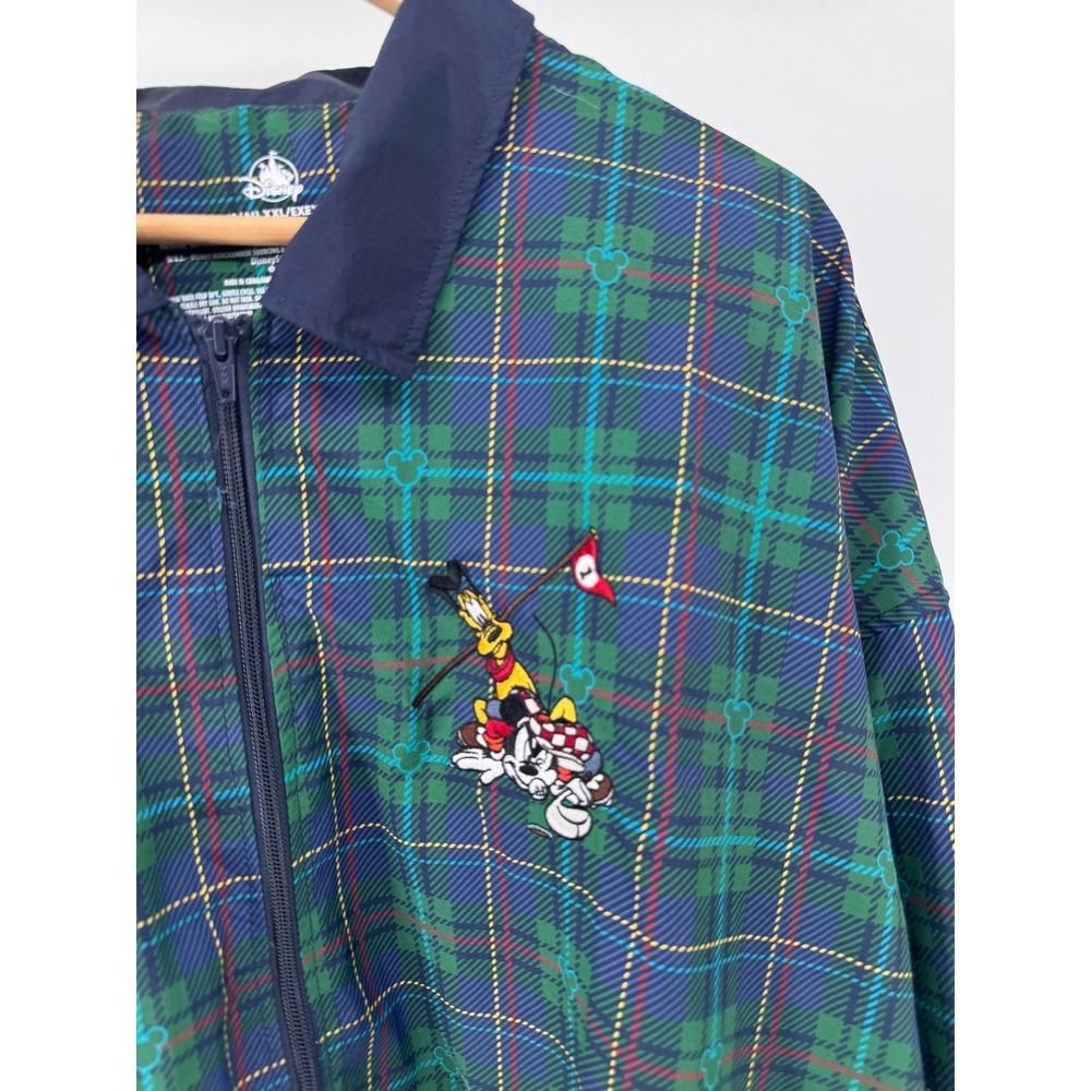 NEW Disney Jacket Adult XXL Green Plaid Golf Mickey Mouse Pluto Embroidered - Picture 6 of 15